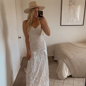 Lulus lace maxi wedding gown